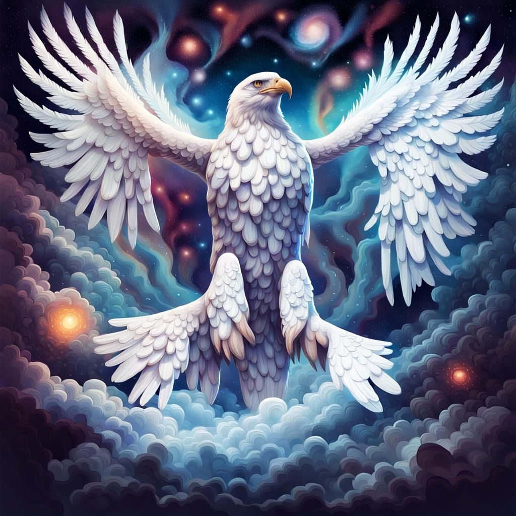 Cosmic Eagle T-Shirt Design: Surreal Vector Art