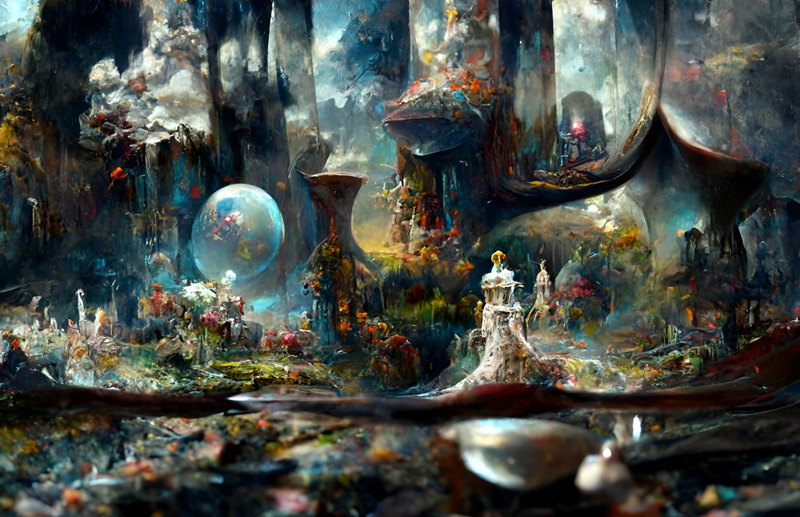 Surreal Alice in Wonderland Landscape: Digital Matte Paintin...