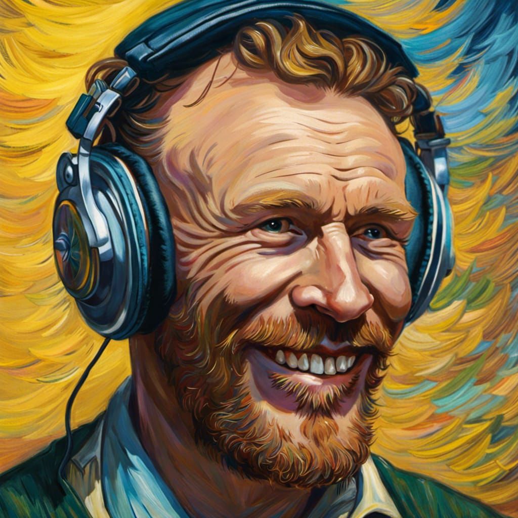 Hyperrealistic DJ Portrait in Vibrant Colors