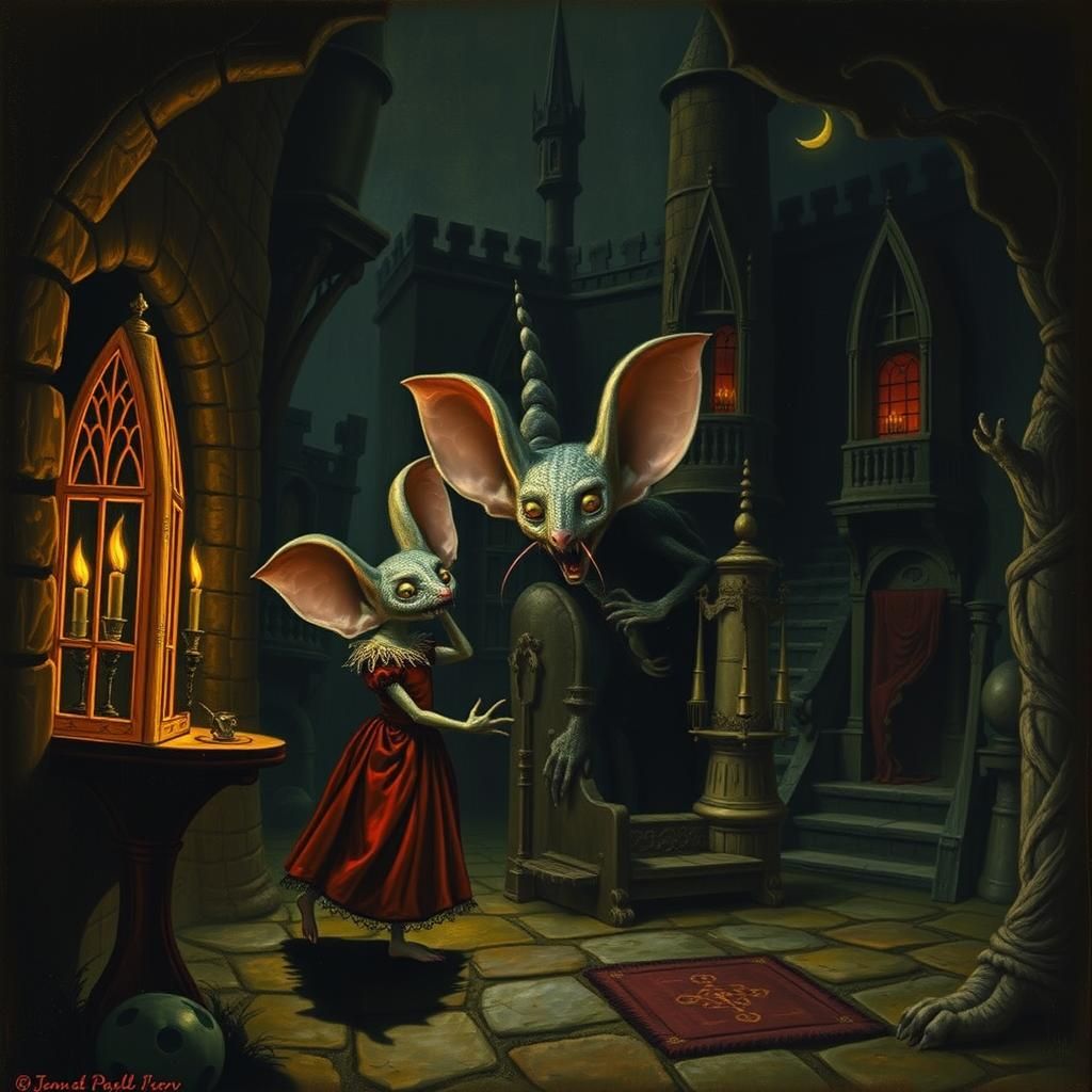 Mouse in Vampire Manor: Van Eyck and Filonov Style