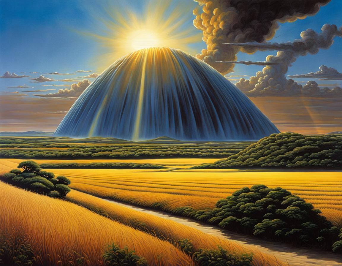 Surreal Sunlit Landscape in Detailed Matte Painting