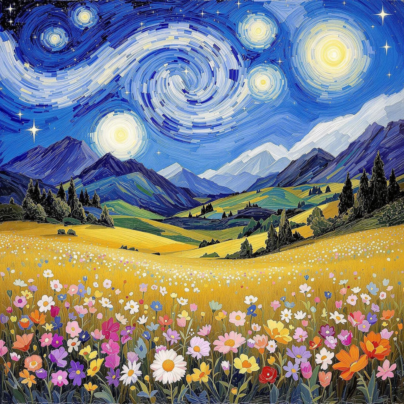 Impressionist Landscape: Van Gogh Meets Cézanne and Monet