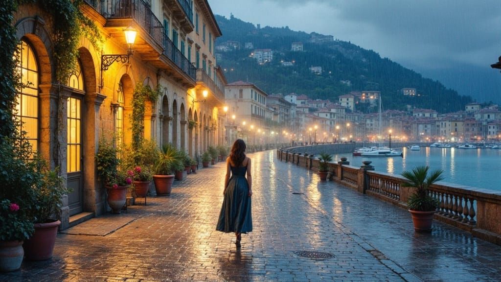Impressionistic Thunderstorm in Nice, France