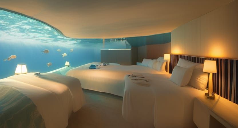 Underwater Hotel Room with Ocean View