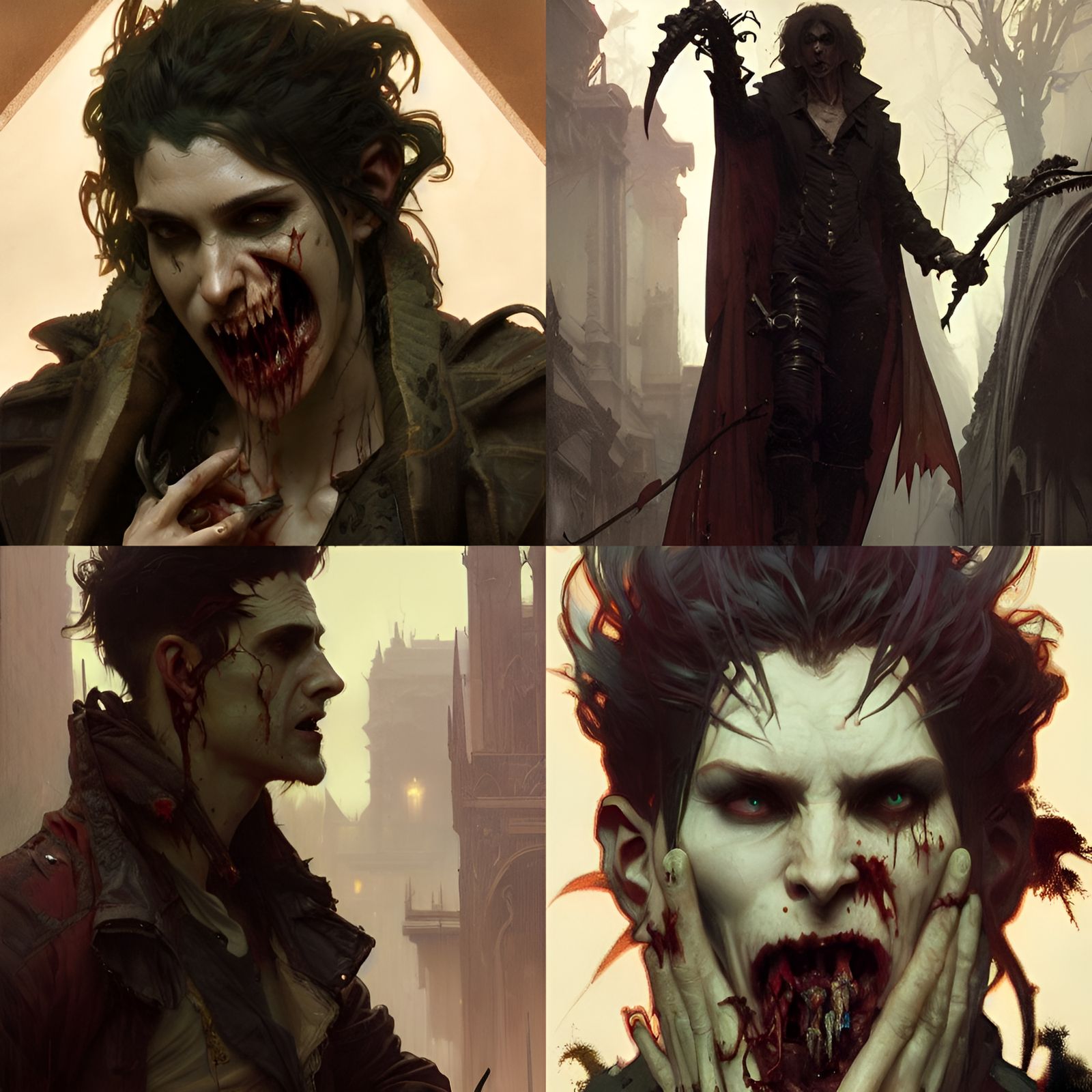 Detailed Vampire in Post-Apocalyptic Setting