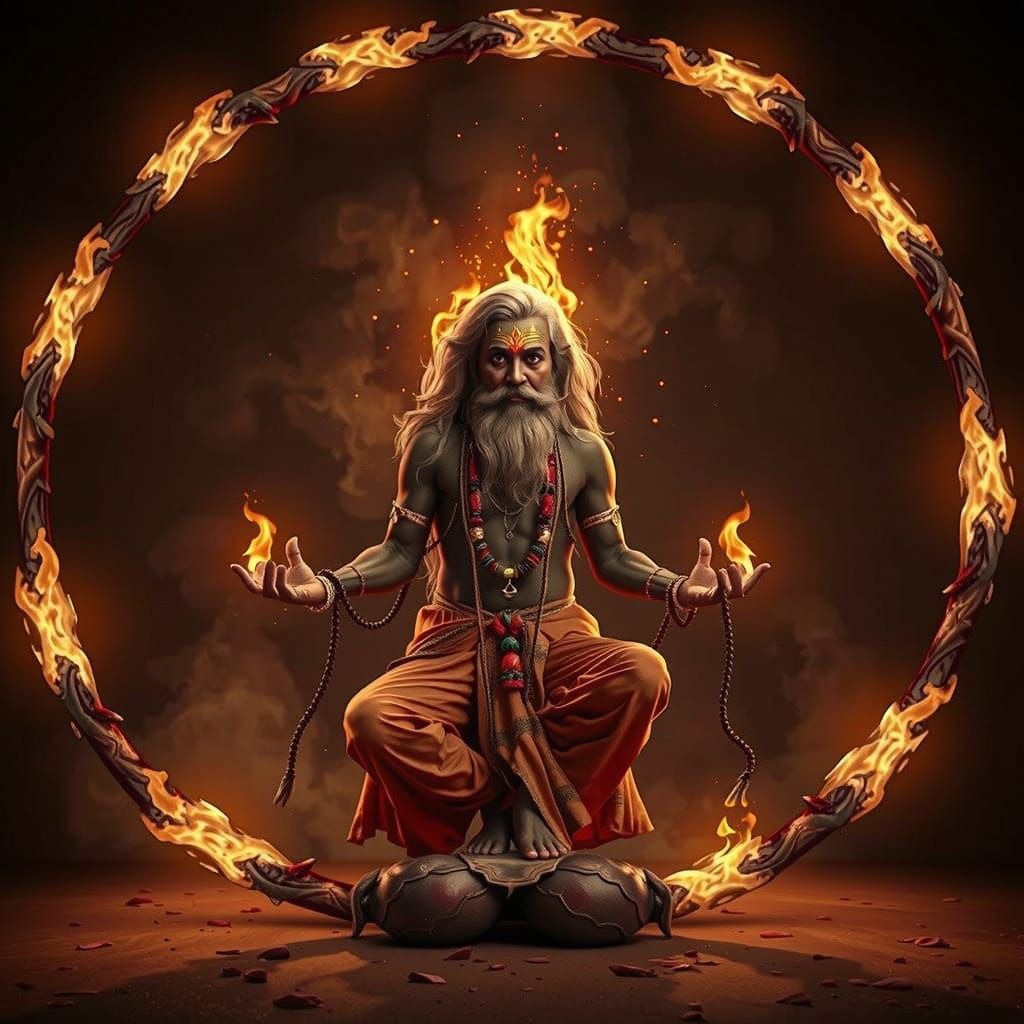 dancing baba  Fire Babaj does the nataraja-tandev dance nata...