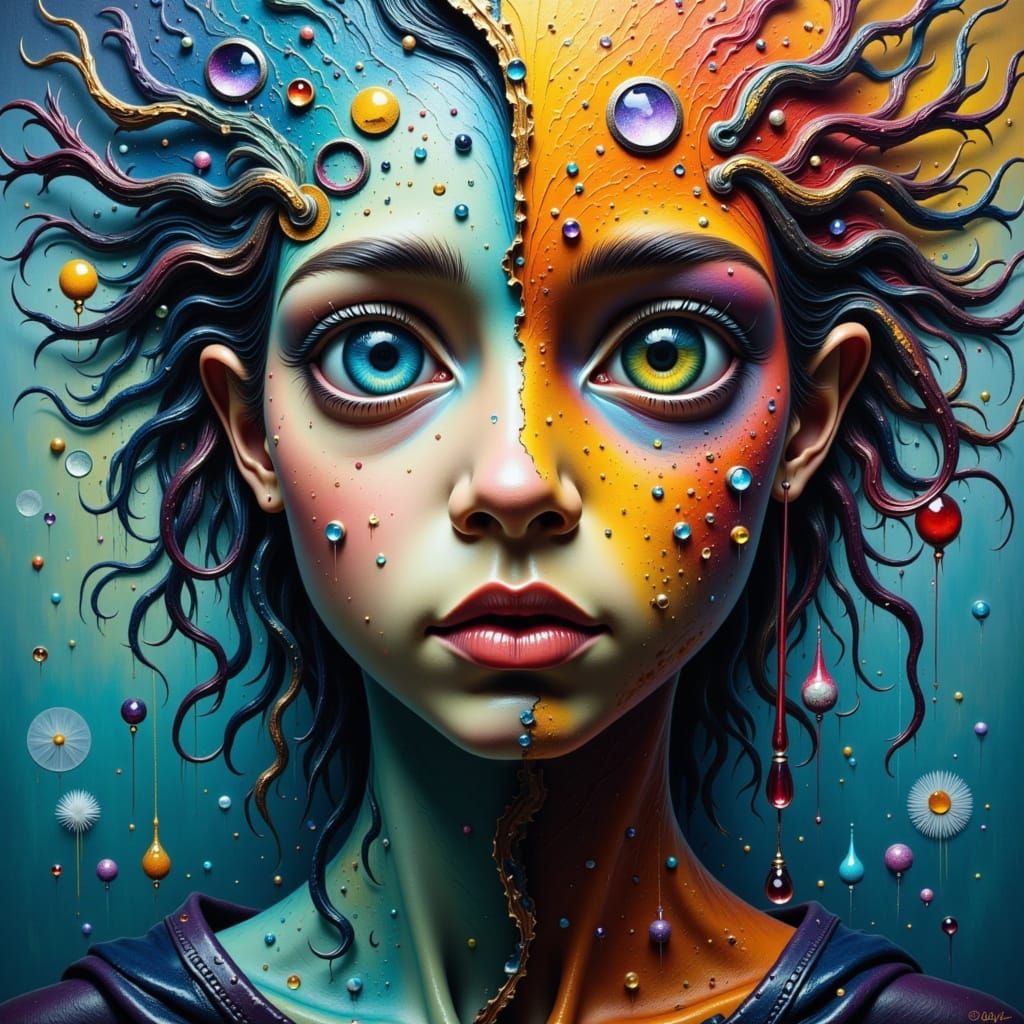 Surrealist Oil Painting: Time's Duality