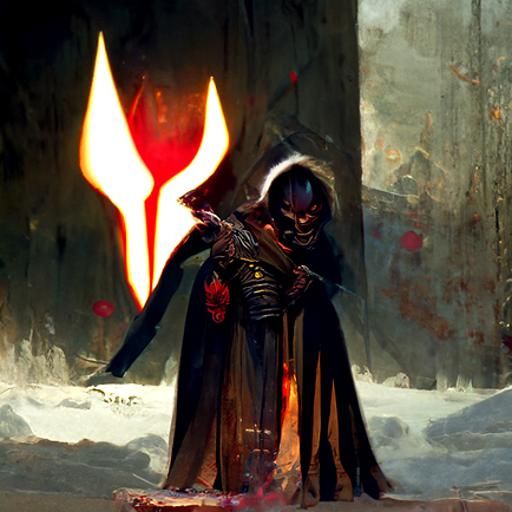Sinister Figure Engulfed in Flames: Dark Fantasy Art