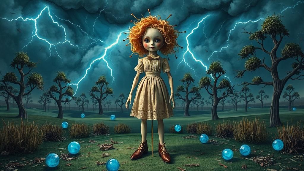 19th Century Voodoo Doll in Surreal Storm