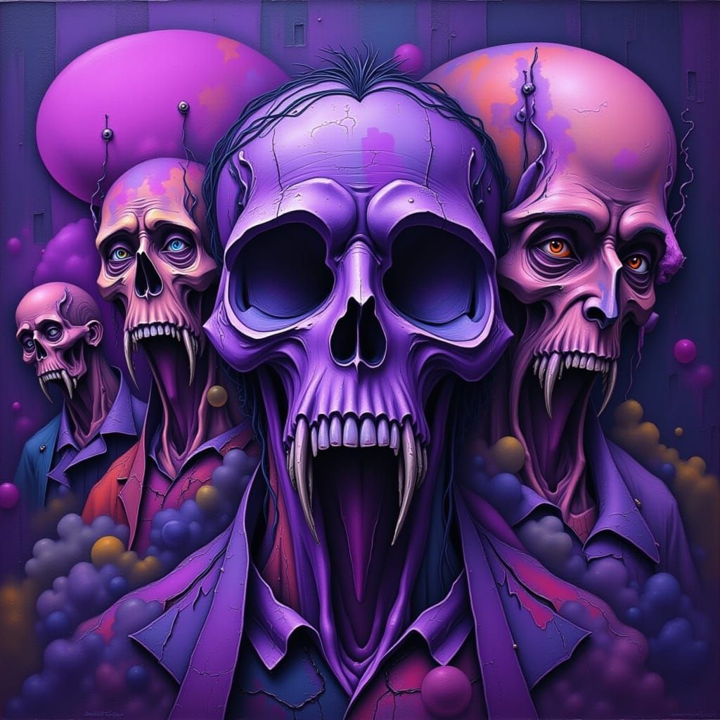 Whimsical Purple People Eater Illustration