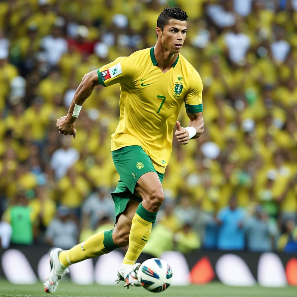 Cristiano Ronaldo in Brazil Jersey