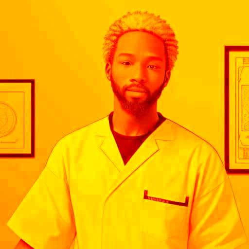 African American Dentist Coloring Book Page in Black and Whi...