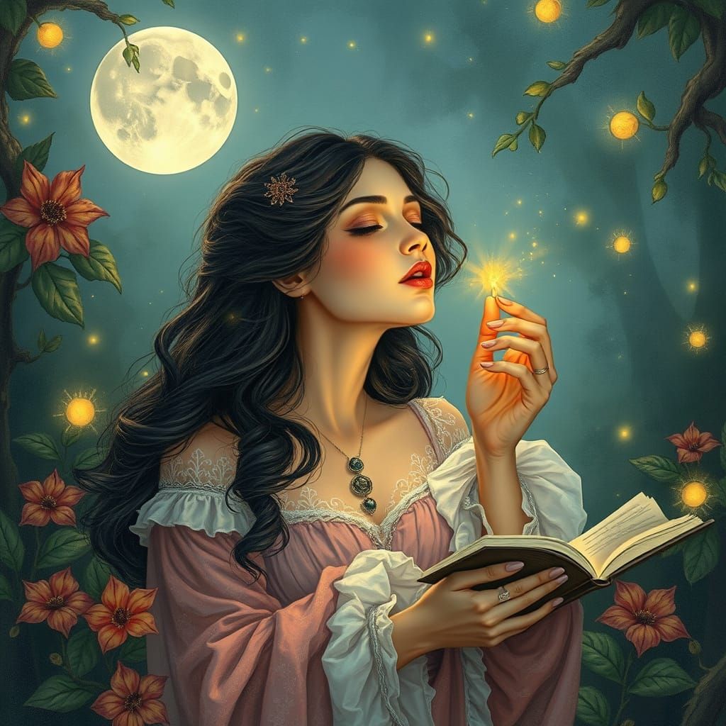 Mystical Woman Sings Enchanted Fairy Tale Melody