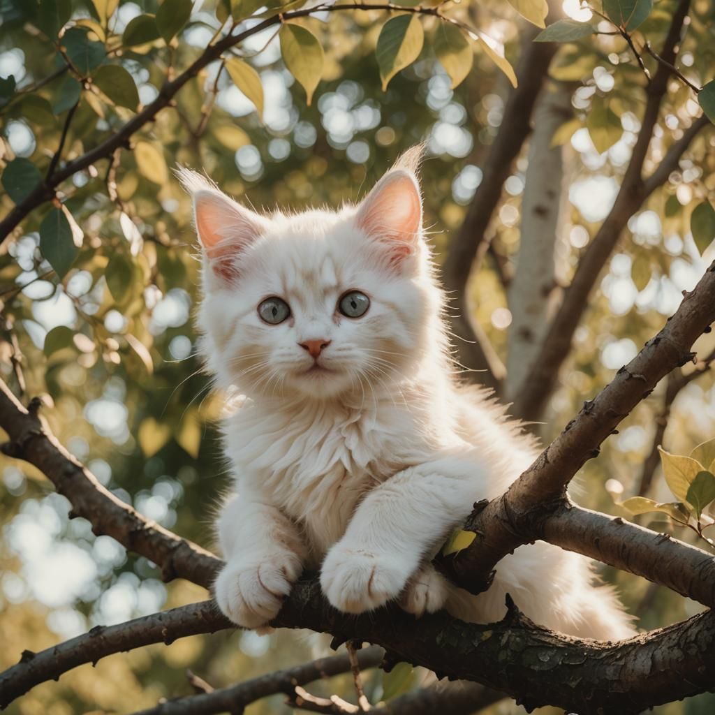Dreamy Kitten in Golden Hour Light