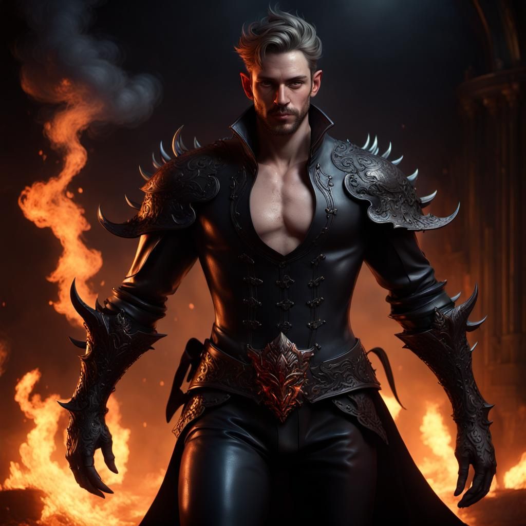 Dark Fantasy Devil in Hyperdetailed Render