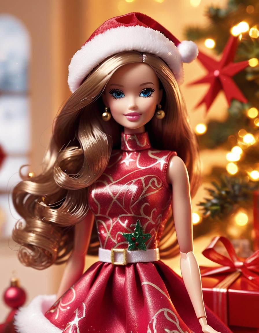 Vintage Style Christmas Barbie in Winter Wonderland