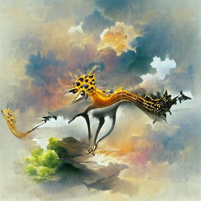 Giraffe Dragon Chimera Illustration