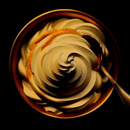 Macro Shot of Whipped Cream Art with Pastel Colors