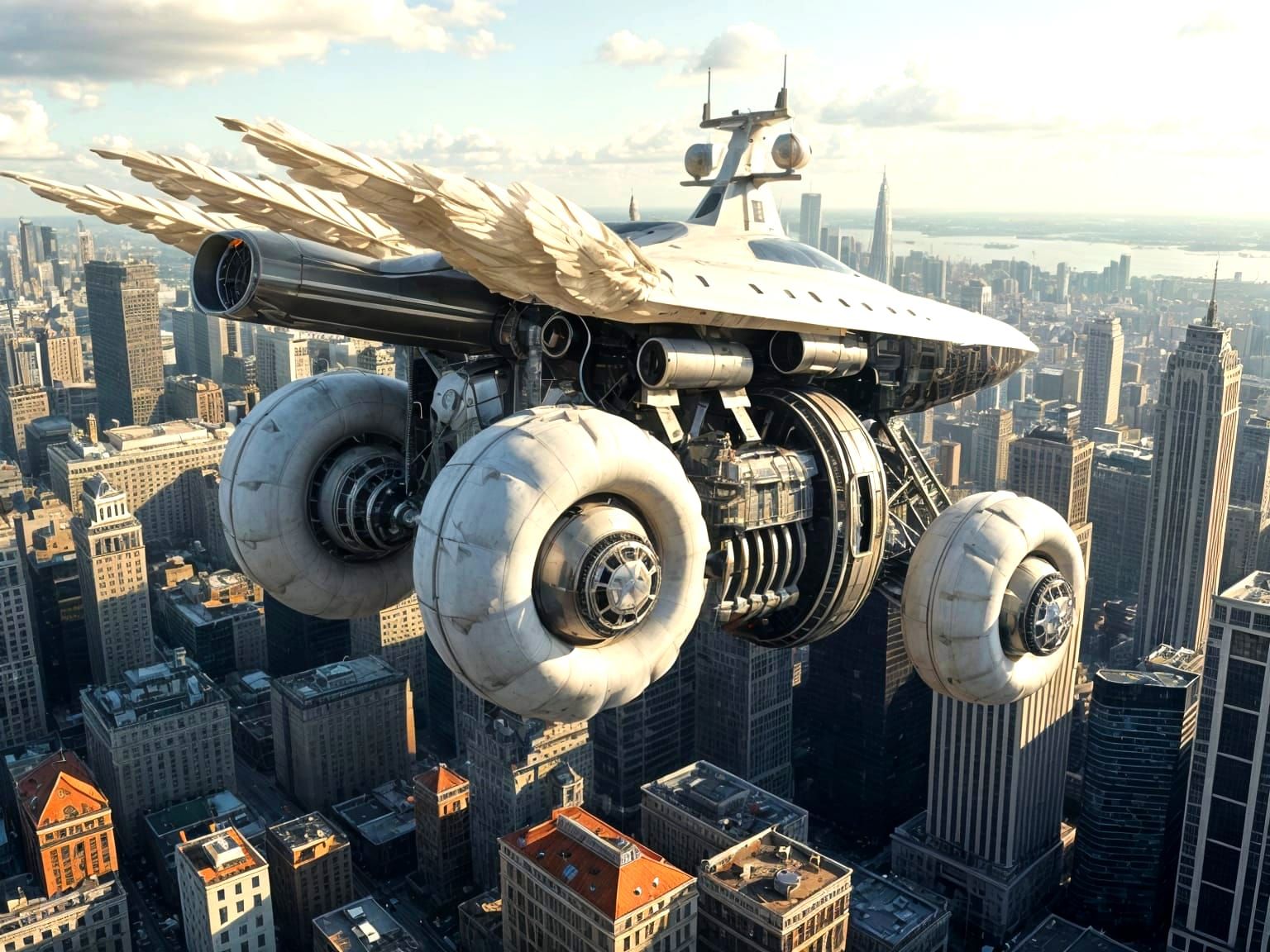 Gigantic Flying Yacht Car Soars Over City