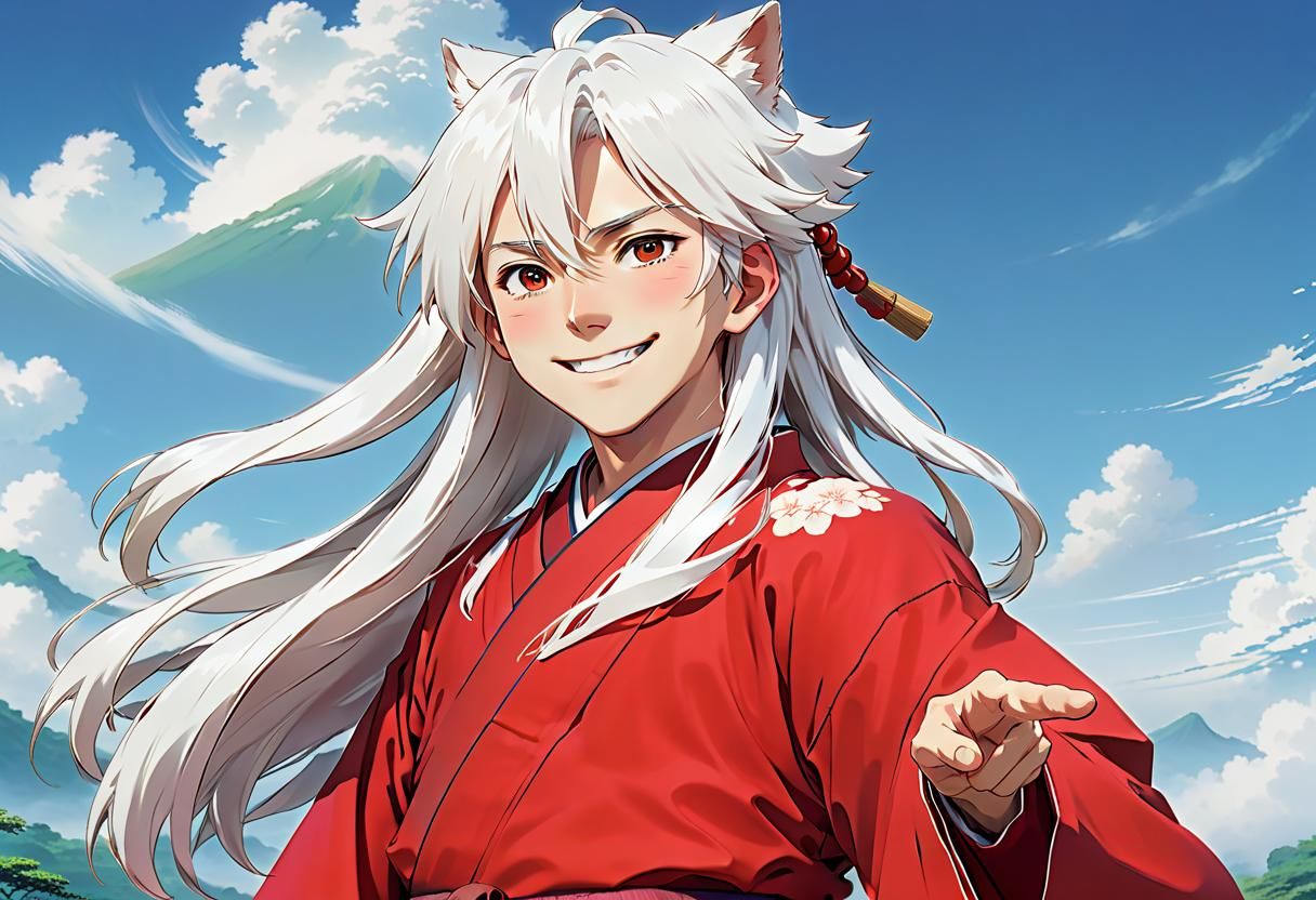 Anime Boy with Dog Ears in Ghibli Style