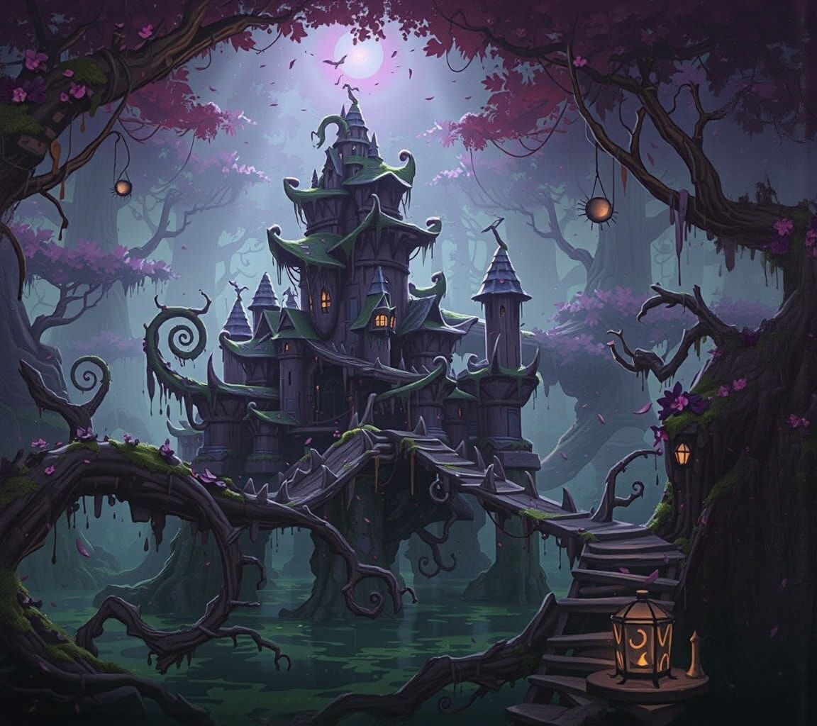 Mystical Swamp Fortress in Grimmer Style