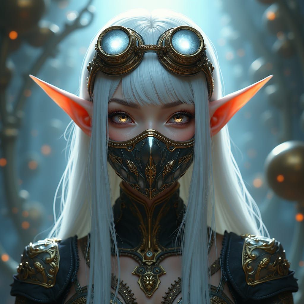 Astral Elf Inventor in Steampunk Regalia