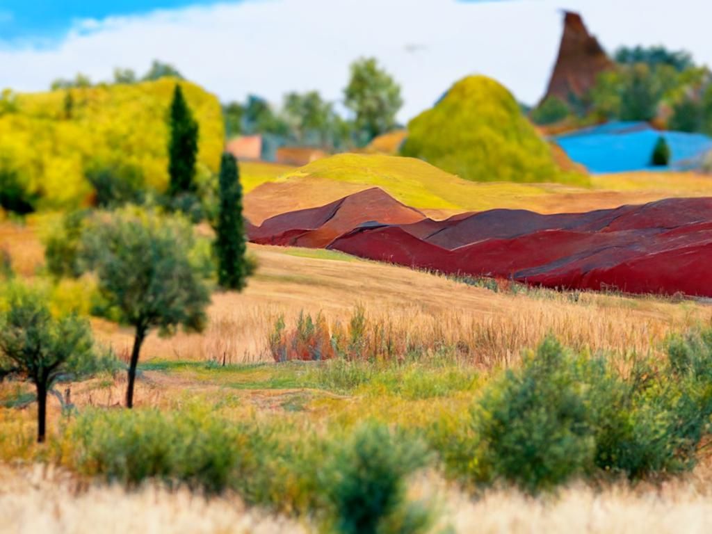 Synthetism Landscape Vista in Detailed 3D Rendering