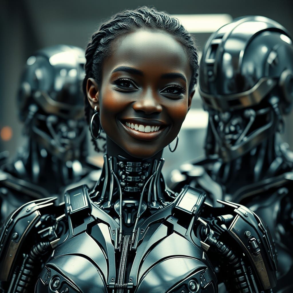 Cyberpunk Female Terminator in Terminator Armor