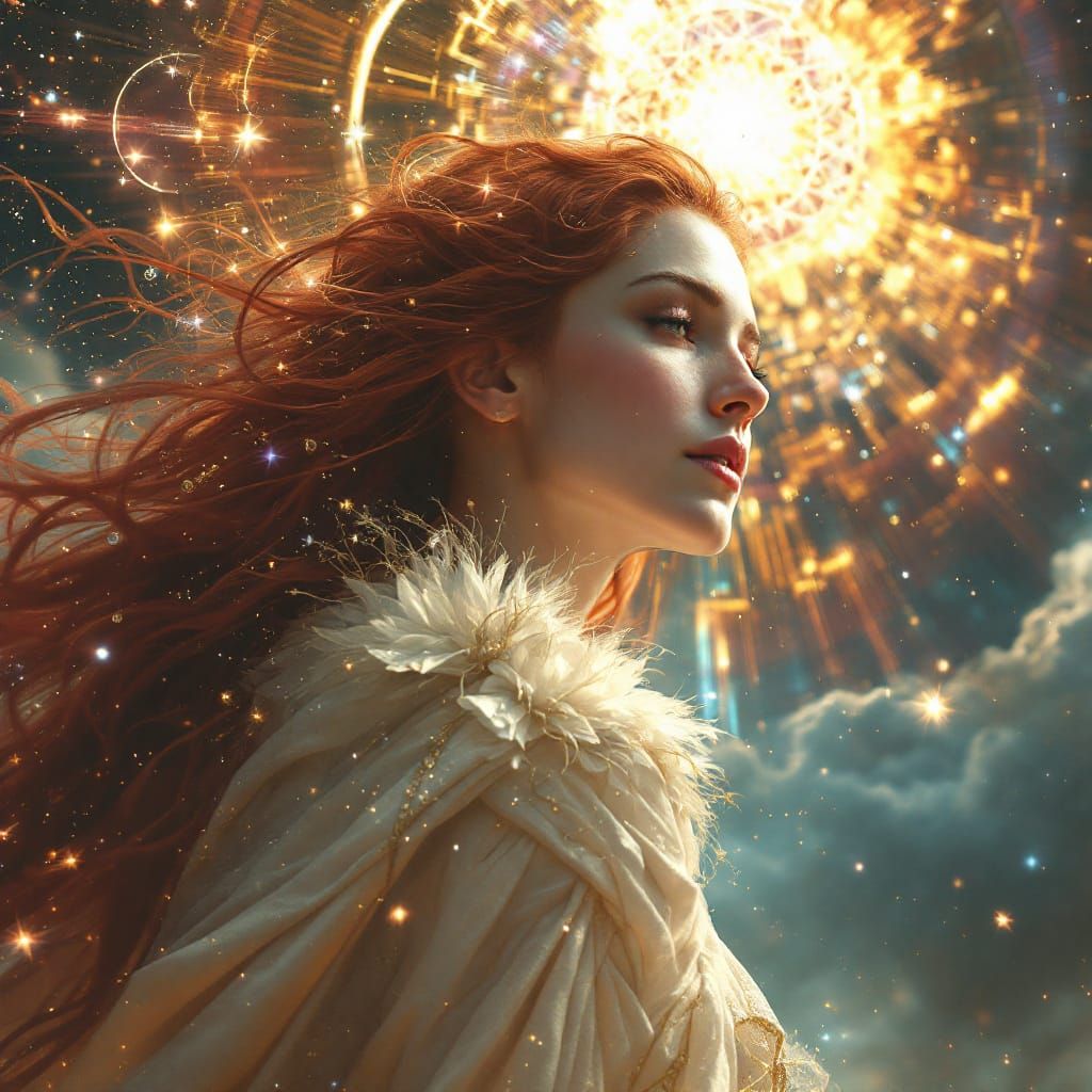 Mary Magdalene's Cosmic Return: A Detailed Fantasy Scene