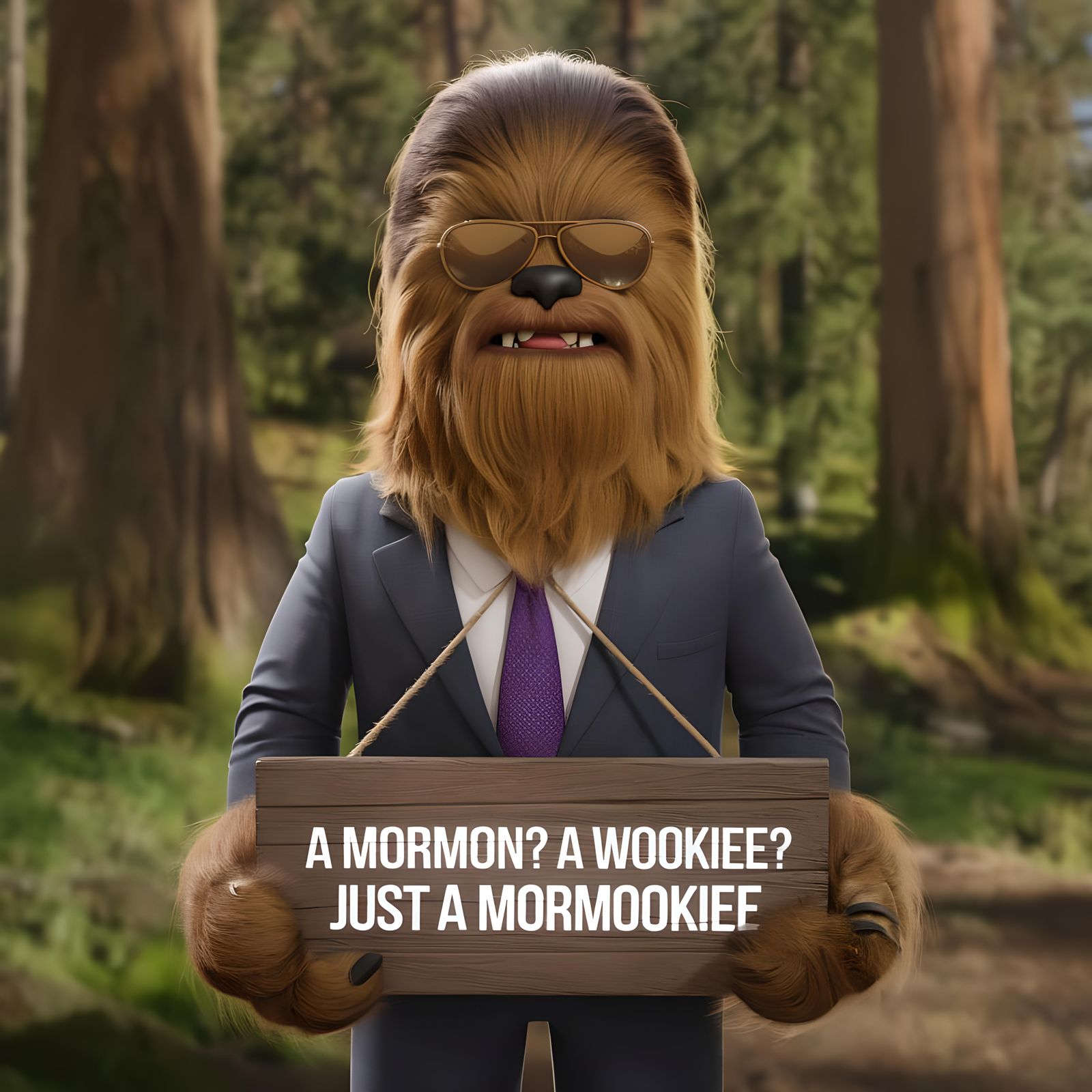 Chewbacca as Mormookiee in Business Suit