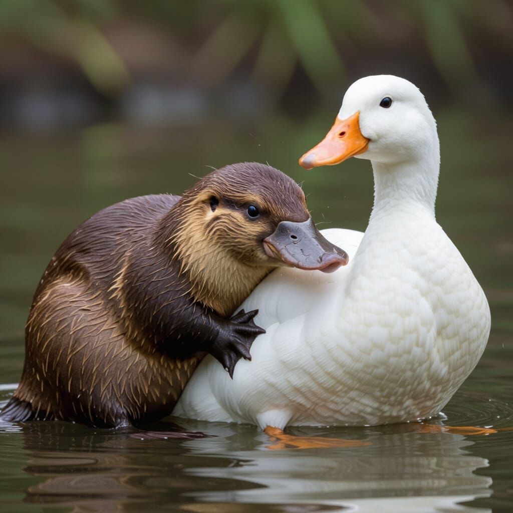 Combine a platypus with a white duck