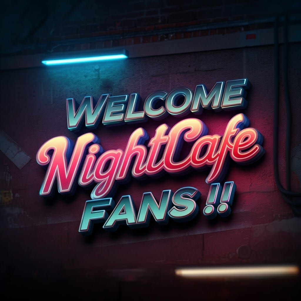Vibrant 3D Typography: Welcome NightCafe Fans!!
