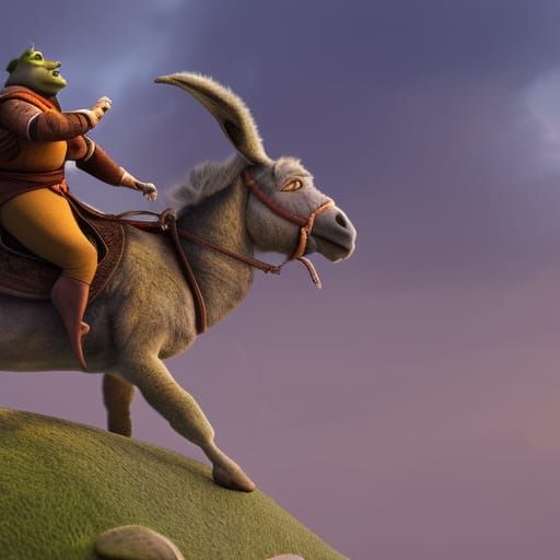 Shrek and Donkey: Detailed Matte Painting