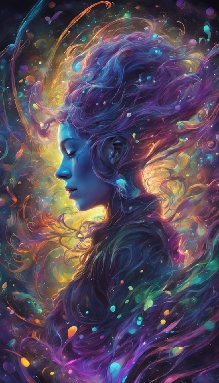 Colorful Music Soul in Dark Fantasy Art