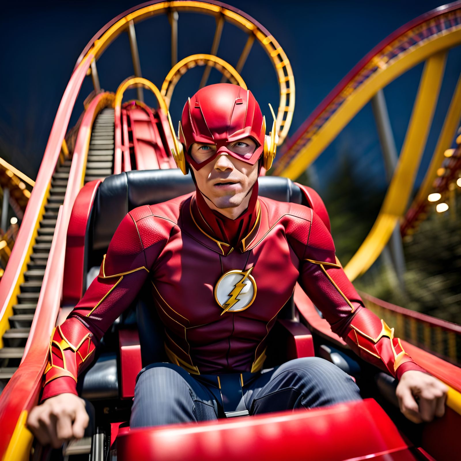 The Flash Bored on a Roller Coaster