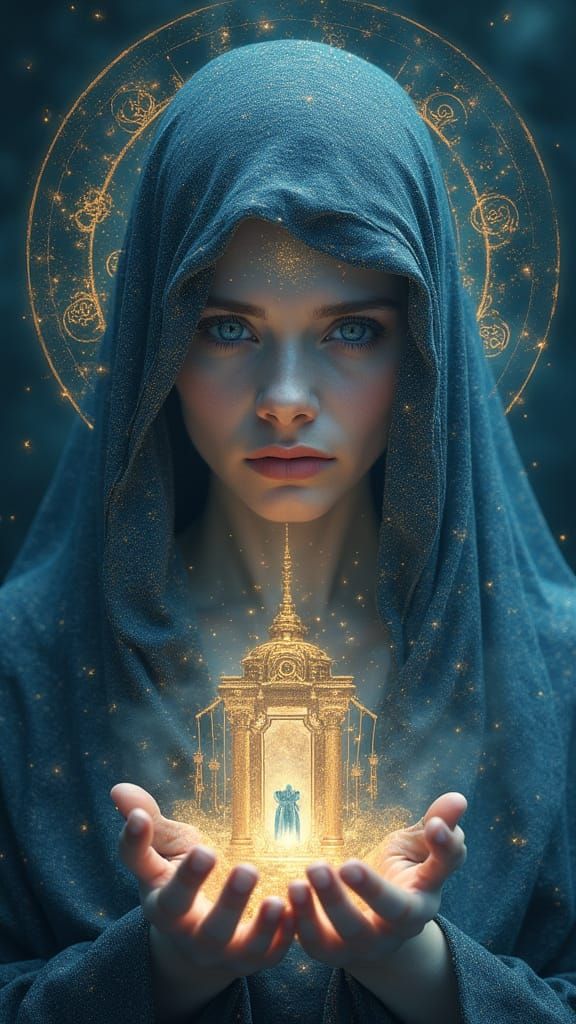 Ethereal High Priestess Unveils Mystical Tarot Realm