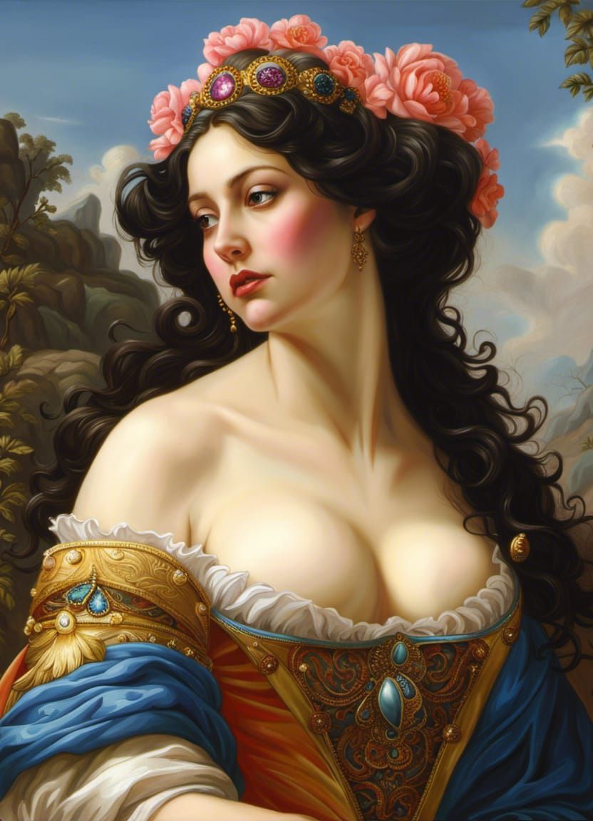 Voluptuous Damsel in Distress: Ultrarealistic Digital Art