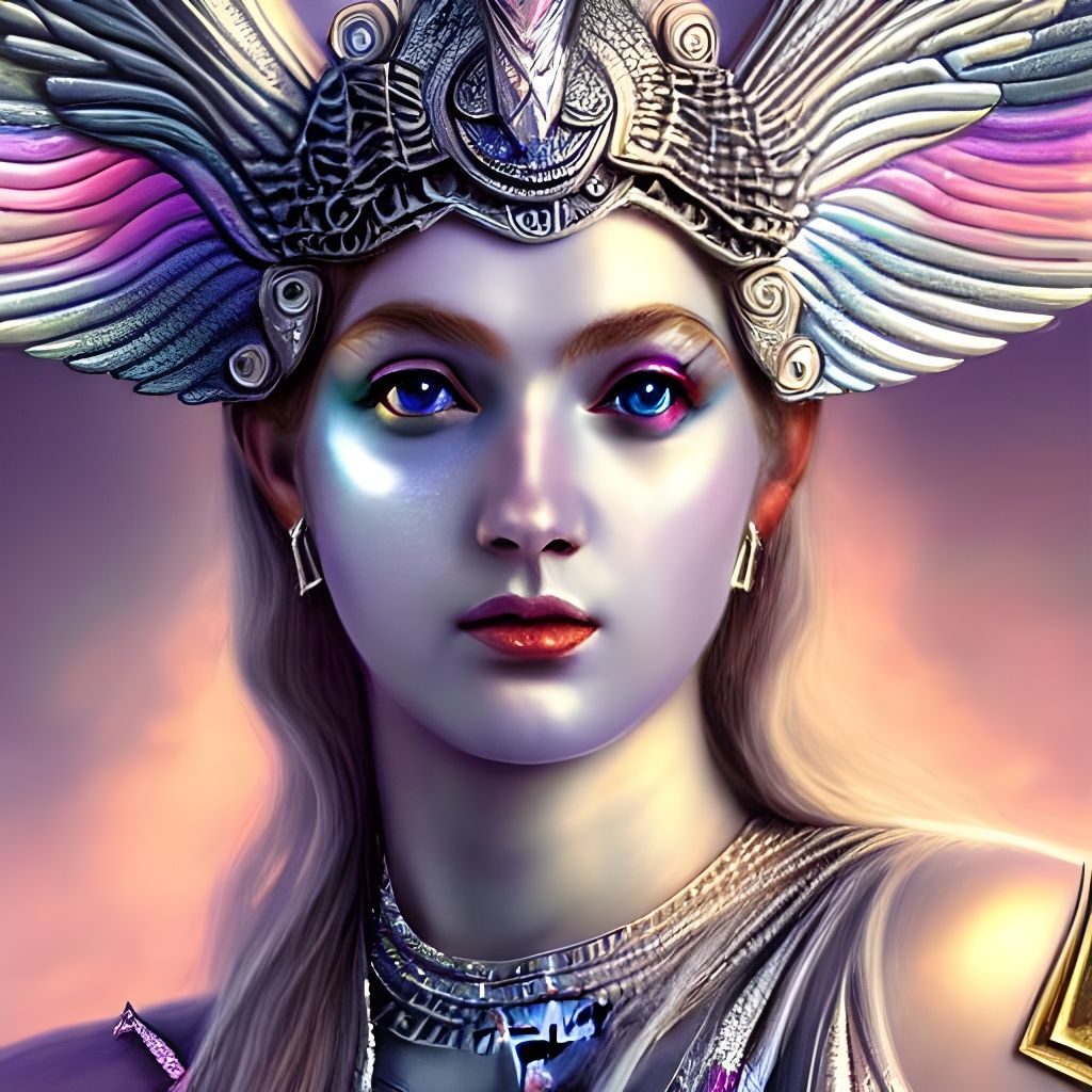 Ethereal Valkyrie Goddess: Digital Art in Hyperrealism
