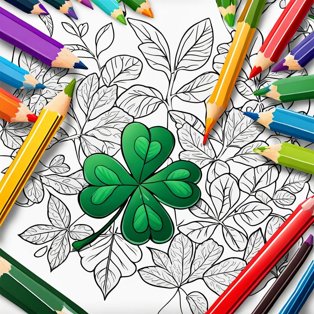 Lucky Clover Coloring Page for Kids