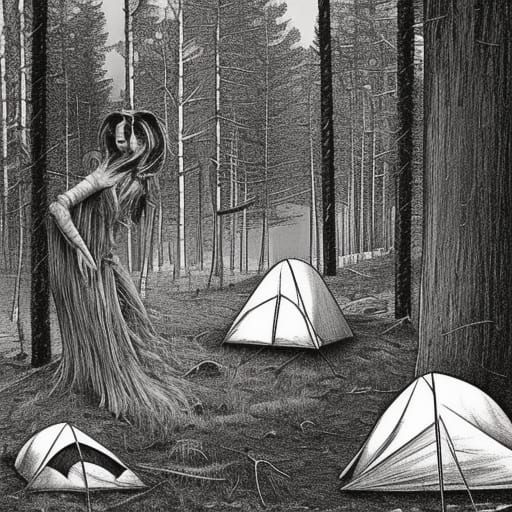 Dark Surreal Horror: Two Buried Figures