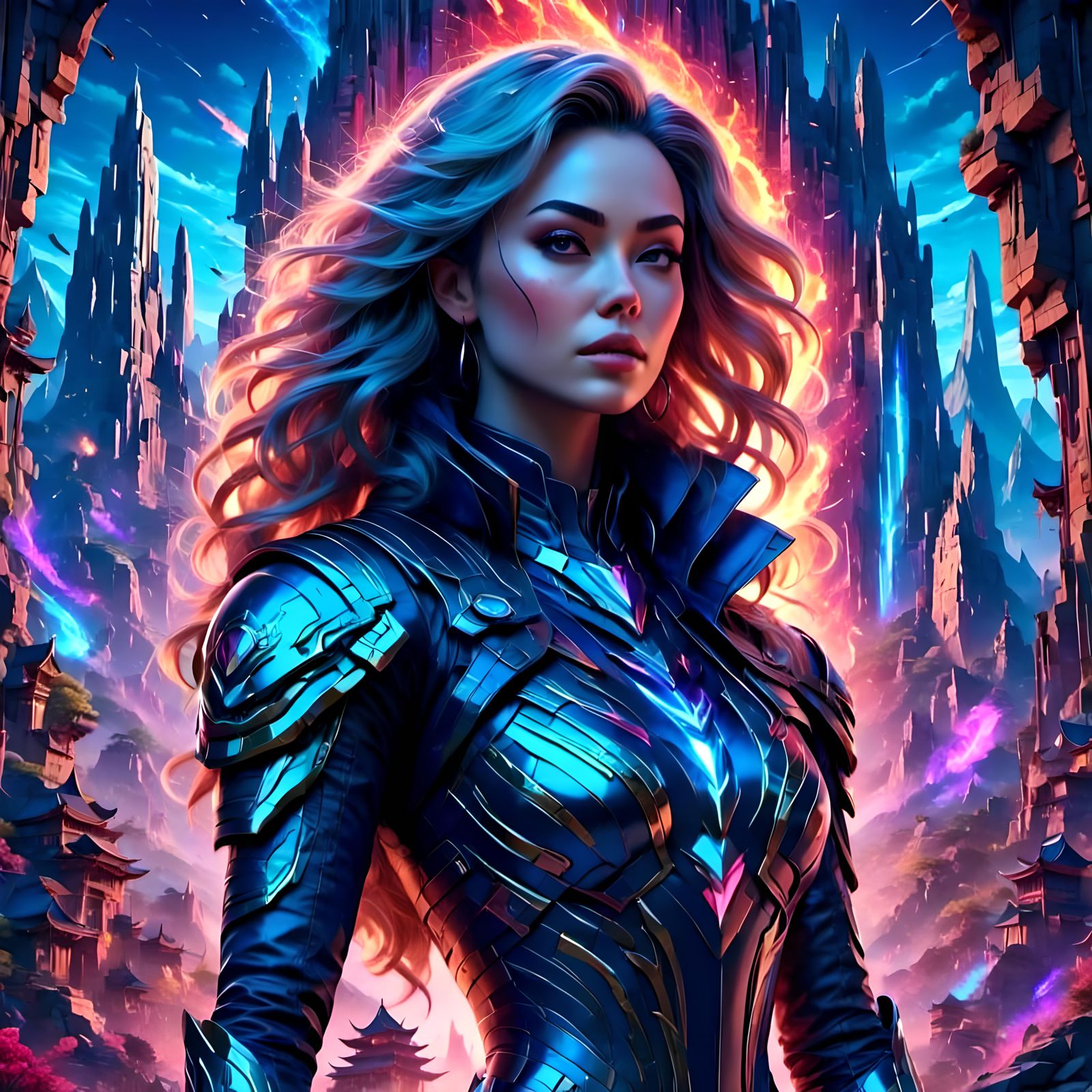 Detailed Gouache Woman in 3D Hyper-Realistic Style