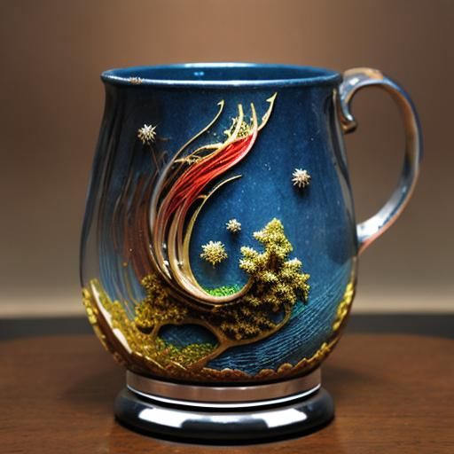 Fractal Mosaic Hair Art in Celtic Cloisonné Style