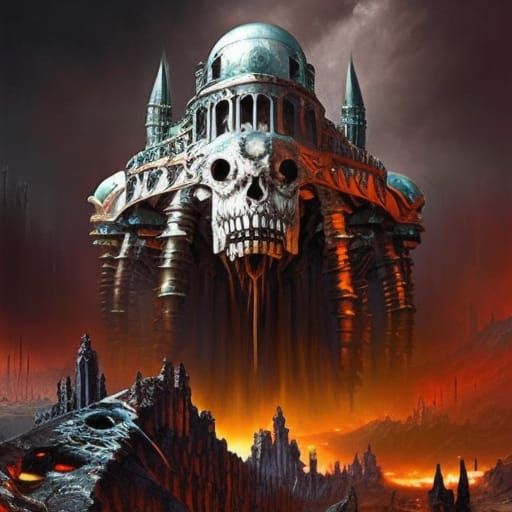 Skull Mountain Castle: Baroque Concept Art