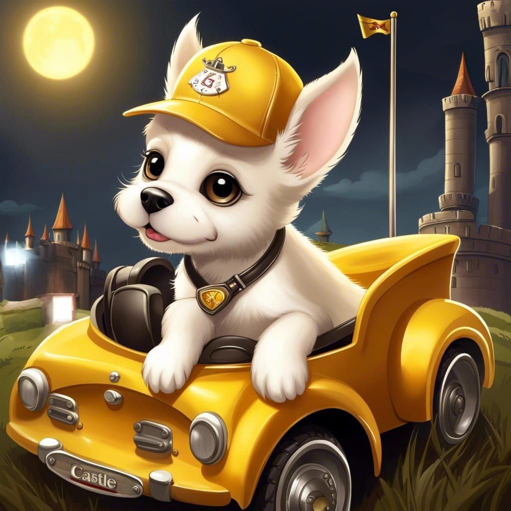 Puppy Jockey in Fantasycore Whimsy Gothic Style