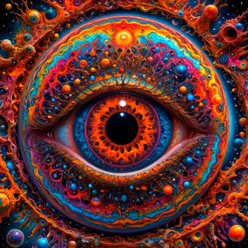 Psychedelic Eye Planet in Cosmic Masterpiece