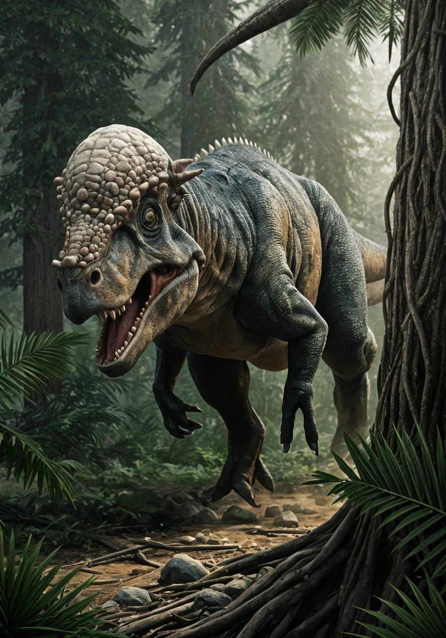 Pachycephalosaurus vs Allosaurus: Hyperrealistic 3D Battle