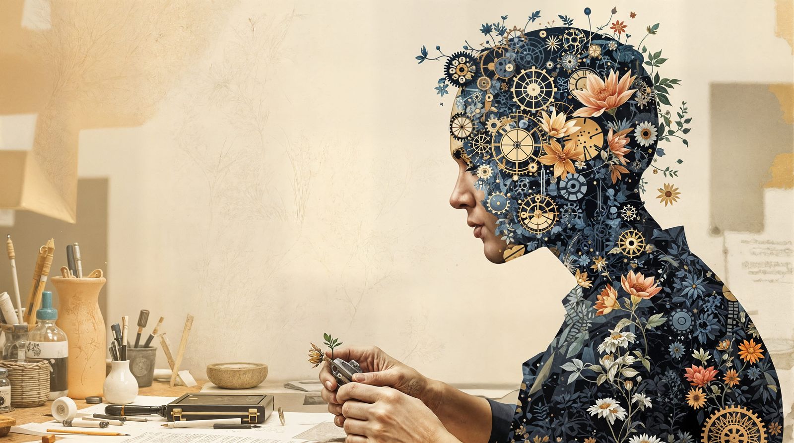 Inventor's Mind Blooms with Clockwork Creativity