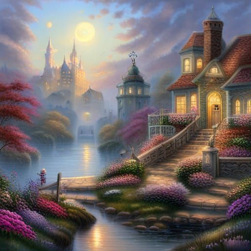 Dog in Bubble: Ethereal Fantasy Art