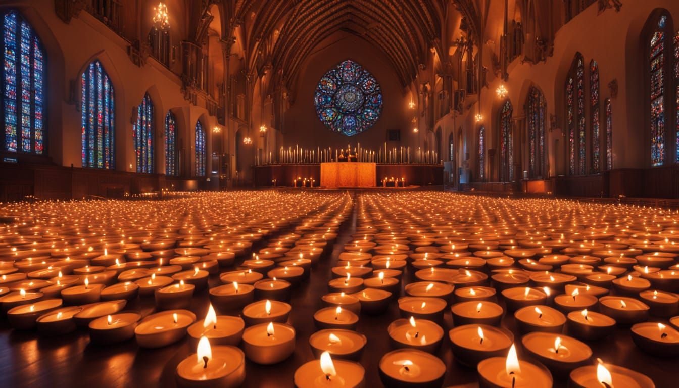 Taizé Brothers in Warm Orange Light: A Hyperrealistic Scene