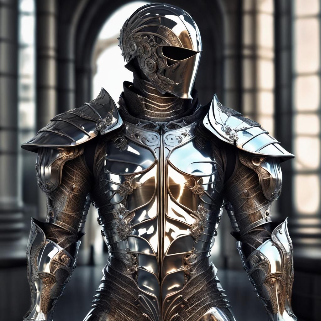 Futuristic Gothic Armor Portrait in Ultra-Realistic Style